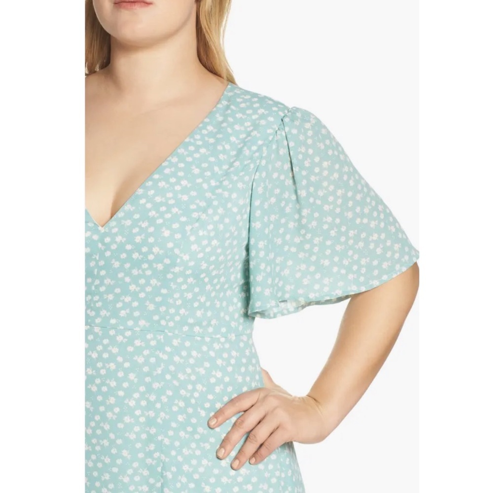 Leith Nordstrom Womens Floral Midi Dress M‎ Blue Garden Cottagecore Flutter - Picture 2 of 10